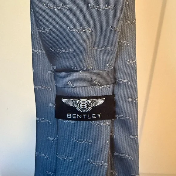 Bentley Blue Patterned Men's Tie - Picture 1 of 3